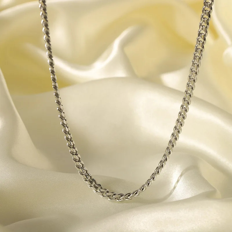 Chunky Cuban Curb Link Chain Stainless Steel Color Chocker Hip Pop Double Layer Thick Miami Cuban Chain Necklace Jewelry