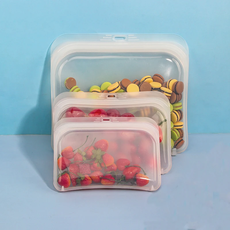 Оригинальные Многоразовые Пакеты для овощей, фруктов, замороженных сэндвичей, герметичные силиконовые пакеты для хранения продуктов