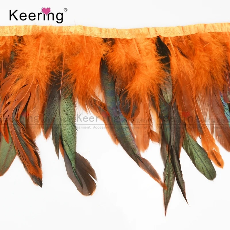 WFT-020 Fashion Factory High Quality Colorful Rooster rooster feather trims and fringes for carnival