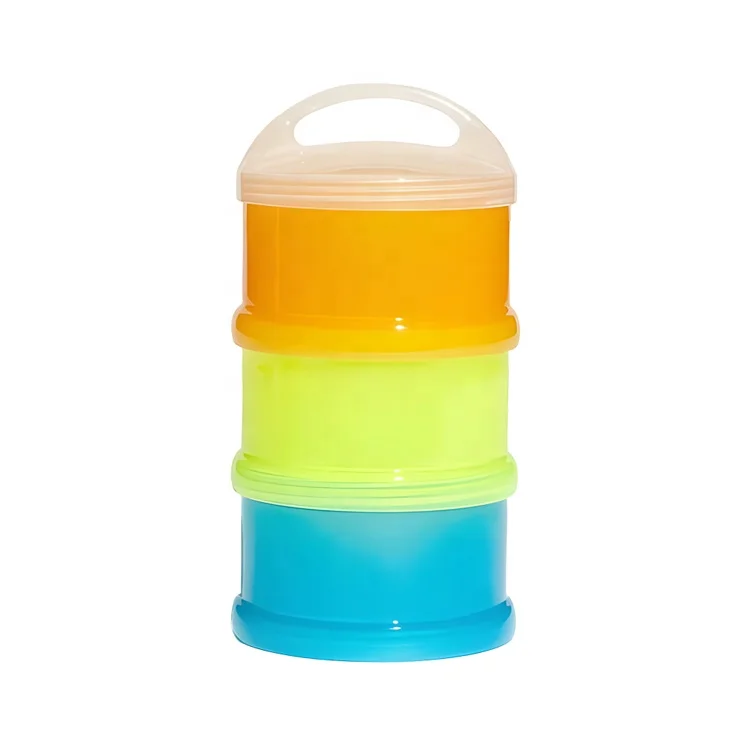 BPA-Free On-the-Go Formula Dispenser Snack Stacker Three or Two Containers Milk Powder Containers Baby Milk Powder Dispenser
