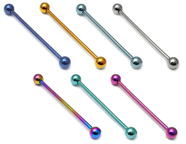 Helix Industrial Barbell Rings Externally Threaded Tongue Nipple Bar Titanium Piercing Trendy Opp Bag Children's Nail Bar