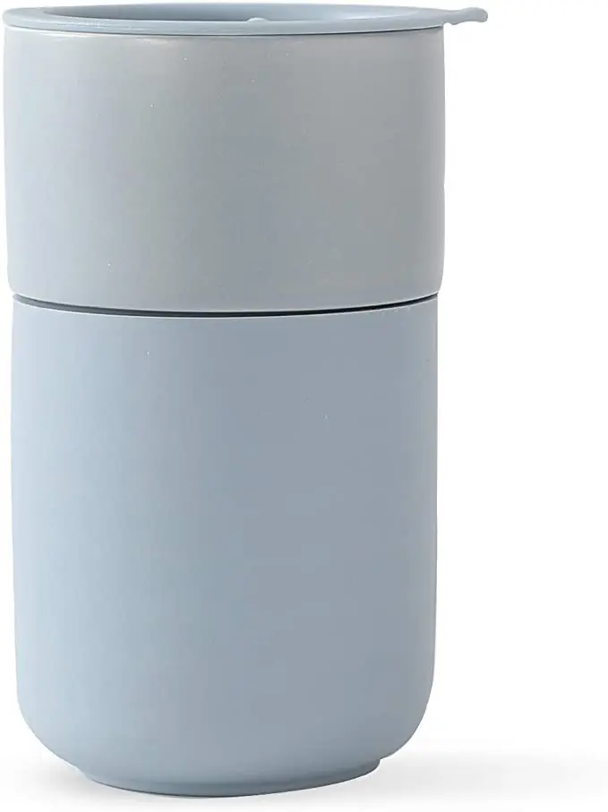 Porter Ceramic Mug W/ Protective Silicone Sleeve On-the-Go | Reusable Cup for Coffee or Tea Multicolor Maka