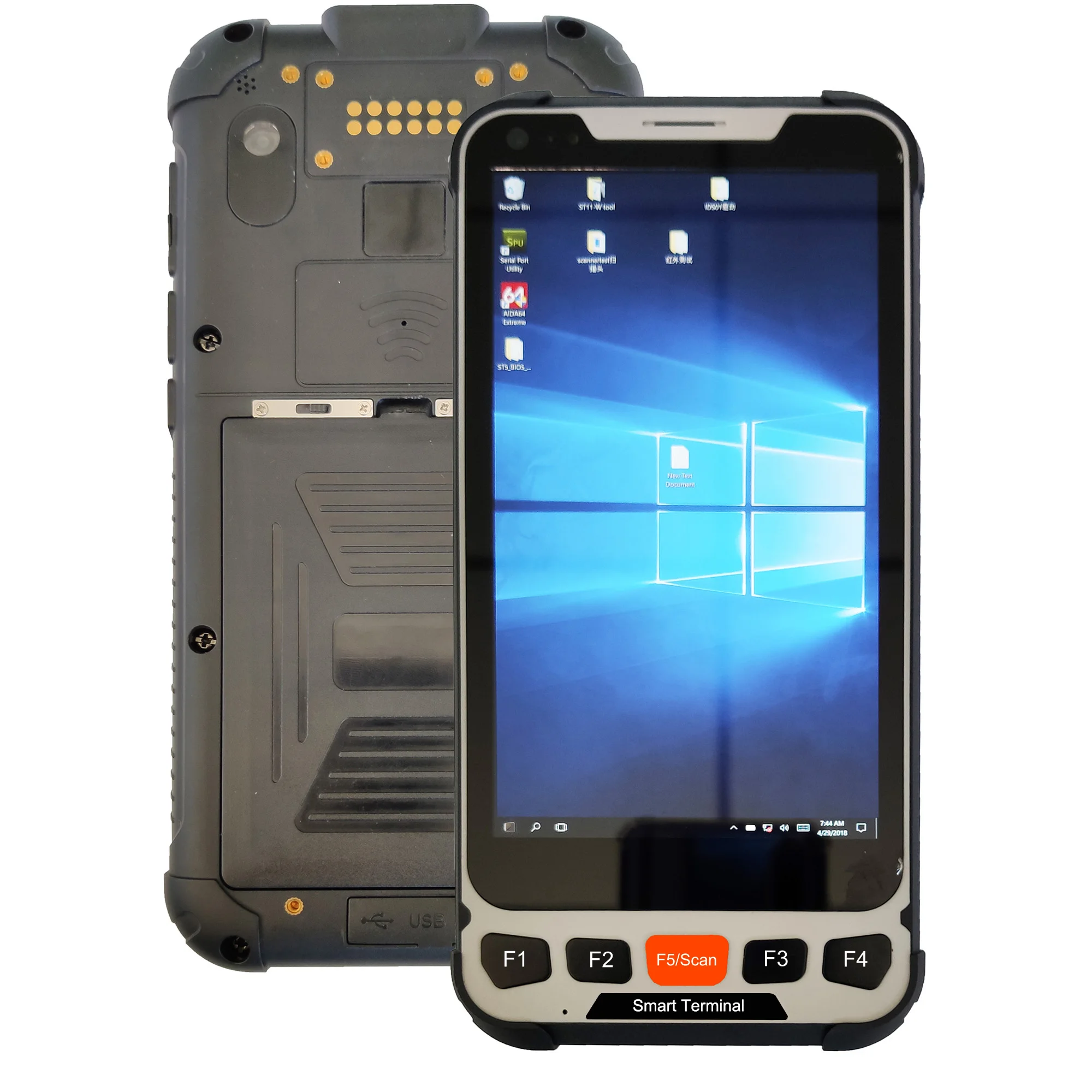 hot selling win dows 10 PDA 5.5inch handheld terminal water-proof drop resistence 4G Ram 64G rom 4G lte barcode scanner
