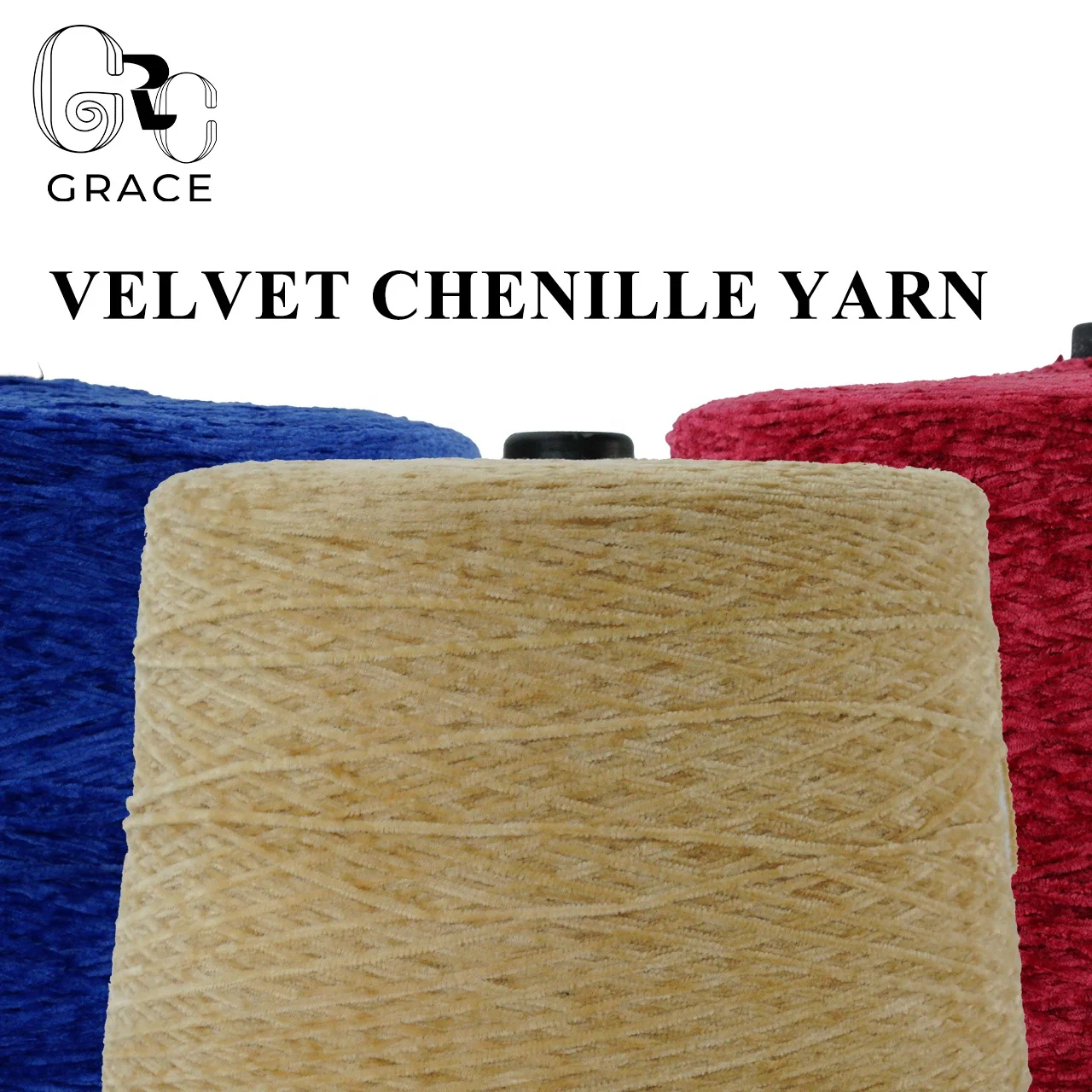 Colorful Velvet Fancy Yarn cone Polyester Blended Thread For hand embroidery Semi Dull Chenille Yarn