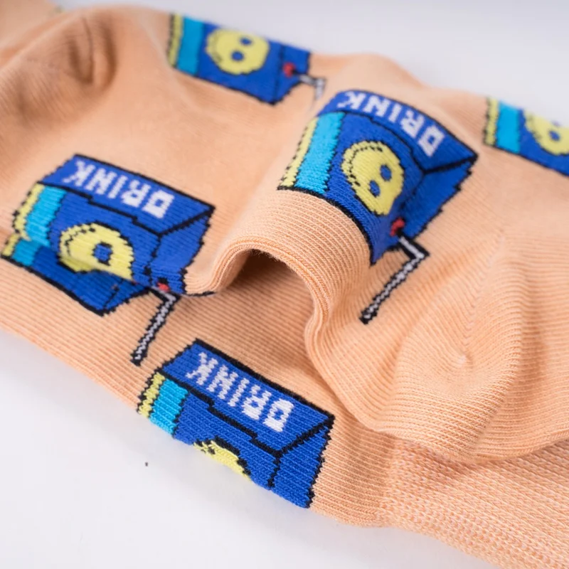 Custom LOGO High Quality Cotton Women Jacquard Dress Socks Unisex Colorful Festival Crazy Men Crew Happy Funny Socks