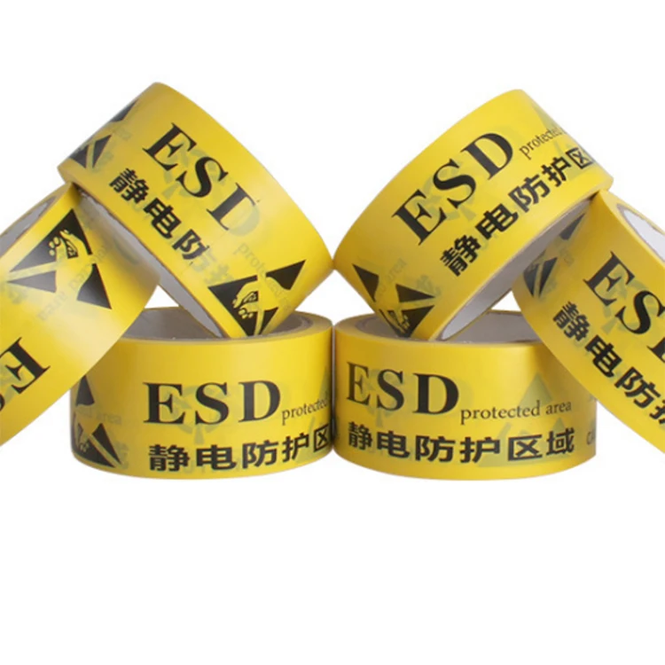 Custom antistatic area identity caution printing pvc esd warning Anti-Static Cleanroom esd floor marking tape