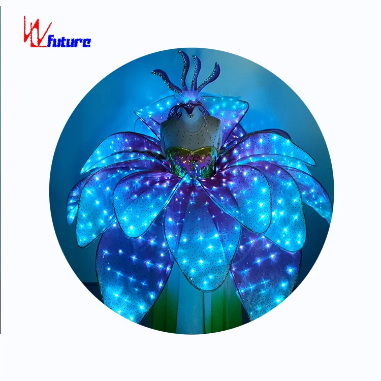 LED Costumes for Women Exotic Princess Luminous Suit with Tutu Skirt Attractive Belly Dance Sequin Dresses for Parties
