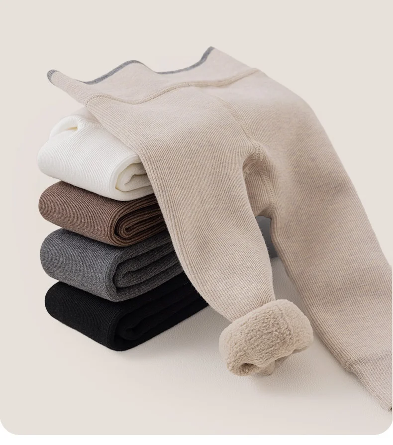 Ivy83720A 2024 New baby thickened detachable leggings Winter Autumn Ribbed fleece warm tights girls infant slim pants pantyhose