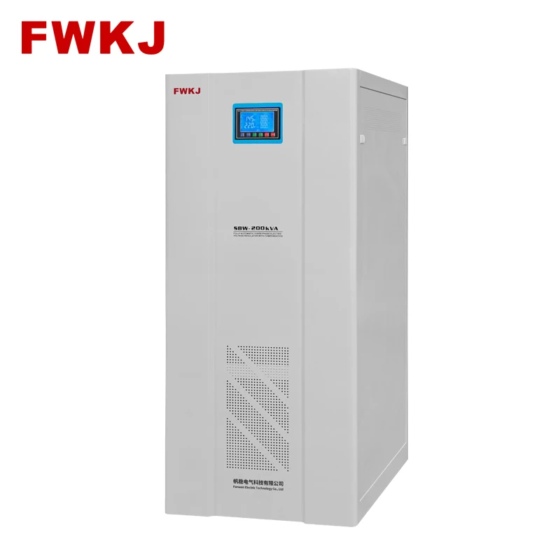 FWKJ Factory Price SBW-350KVA Three Phase Servo Motor Type 250kva 300kva 500kva Automatic Voltage Regulator Stabilizer With LCD