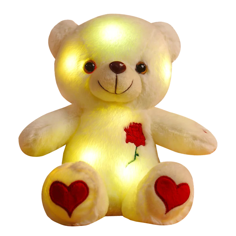 10 Inch BSCI Audited Factory Supply lighting love heart valentines teddy bears wholesale for children gifts