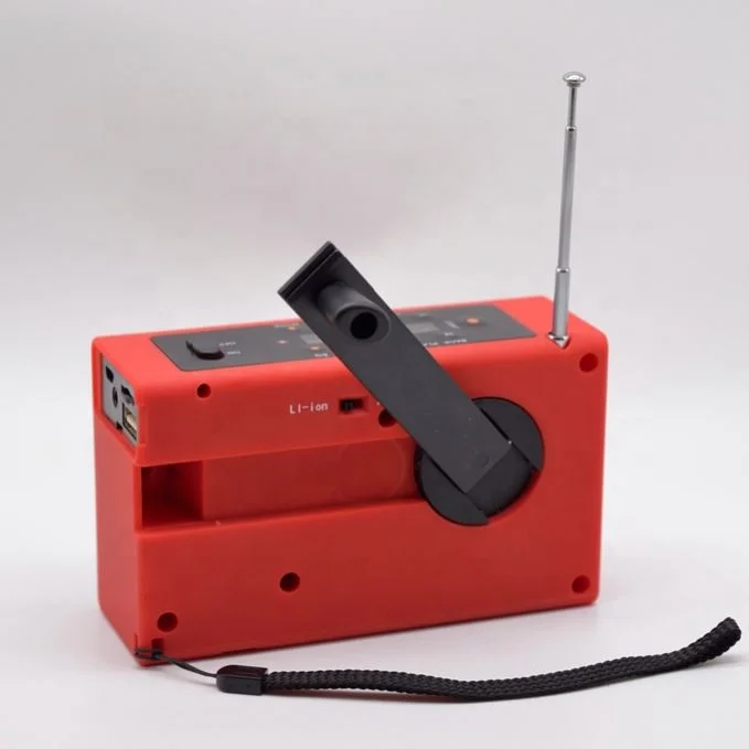 hand crank wind up emergency radio torch with TF/MSD card MP3 player