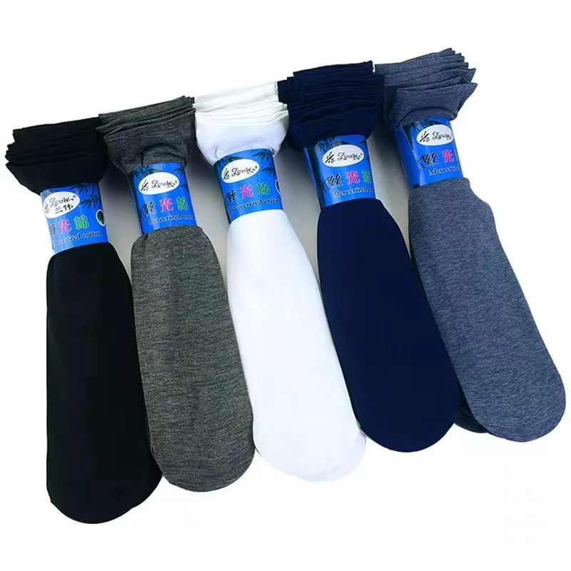 A057 Men Breathable Mercerized Cotton Silk Stocking