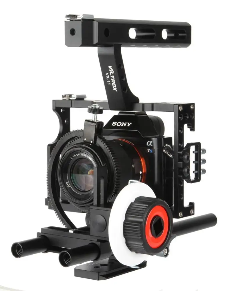 Viltrox VX-11 Video Rod Rig Camera Cage Camera Stabilizer & Follow Focus Matte Box For Sony A9 A6500 A7III A7R DSLR