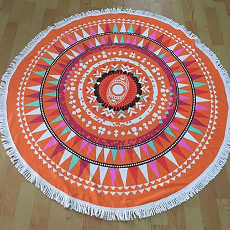 Round  Microfiber beach towel High Quality  personalized beach towel custom printing pattern design round beach towel