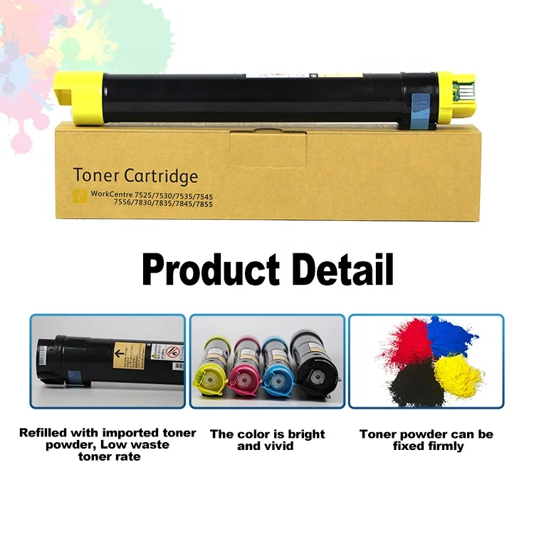 High Quality WC7845 Compatible Toner Cartridge for Xerox WorkCentre 7525 7530 7535 7545 7556 7830 7835 7855 7970 PhotoCopier