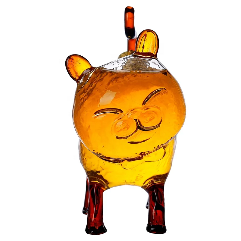 800ml Cute Kitten Shape Glass Wine Bottle Glass Wine Decanter