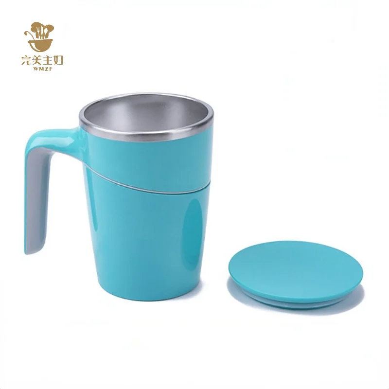 New office always-standing cup 304 Stainless steel magic artifact suction cup anti-pour Cup factory wholesale