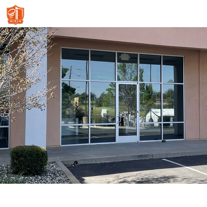 Wholesale Glass Shop Door With Door Closer Windproof Commercial Entry Door