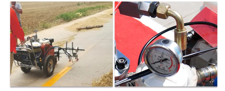 Lumei Paint striping equipment push cold spray road line marking machine price compressor for road painting machines