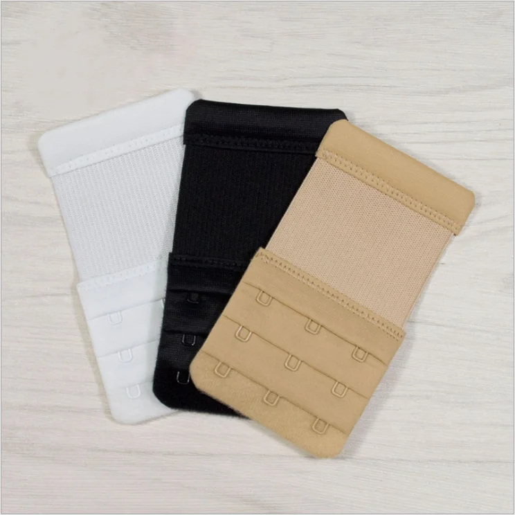 Custom Packaging 2/3/4 Adjustable Nylon Hook Bra Extenders Elastic Bra Strap Extenders