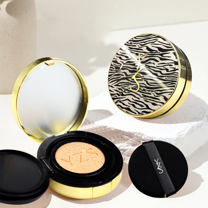 Оптовая продажа светящаяся воздушная подушка с зеброй BB-крем осветляющая белая Увлажняющая Основа цвета слоновой кости компактный макияж и пудра