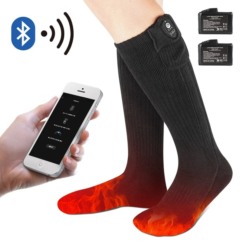Winter Heated Socks phone APP Control Thermal socks Electric Heating Ski Socks Thermal Heated Foot Warmer Ski Sports