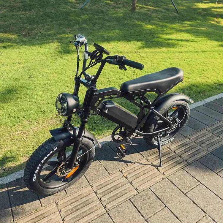 EU Warehouse 48V 500W 750W Adult E-Bike 20 Inch Fat Tyre Full Suspension Electric Hybrid City Bike Fatbike
