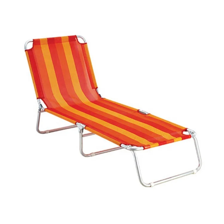 Outdoor Adjustable Backrest Folding Aluminium Portable Beach Sun Bed Lightweight Beach Loungers Bed