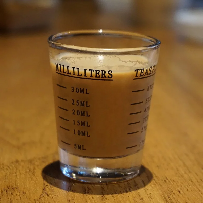 Wholesale 1.5oz Measuring cup Espresso Shot Glasses Thick Bottom Base 1032 Liquor Shot Glass Custom Print Logo