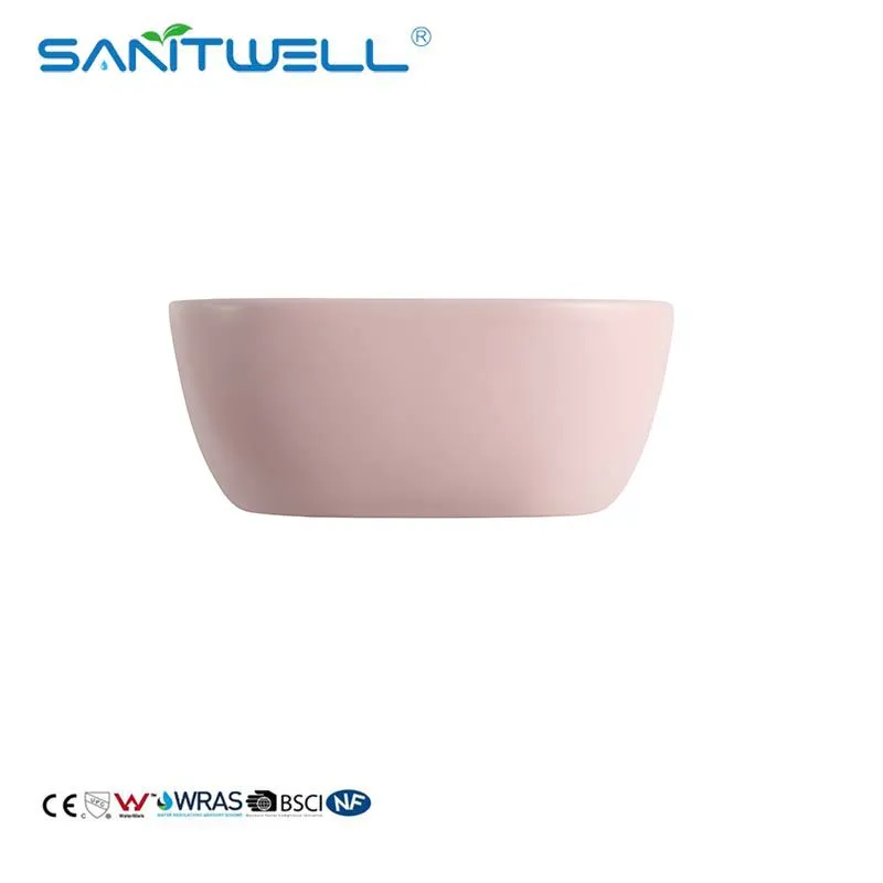 Matt Pink Porcelain Basin Counter Top Basin Bathroom Pink Washbasin