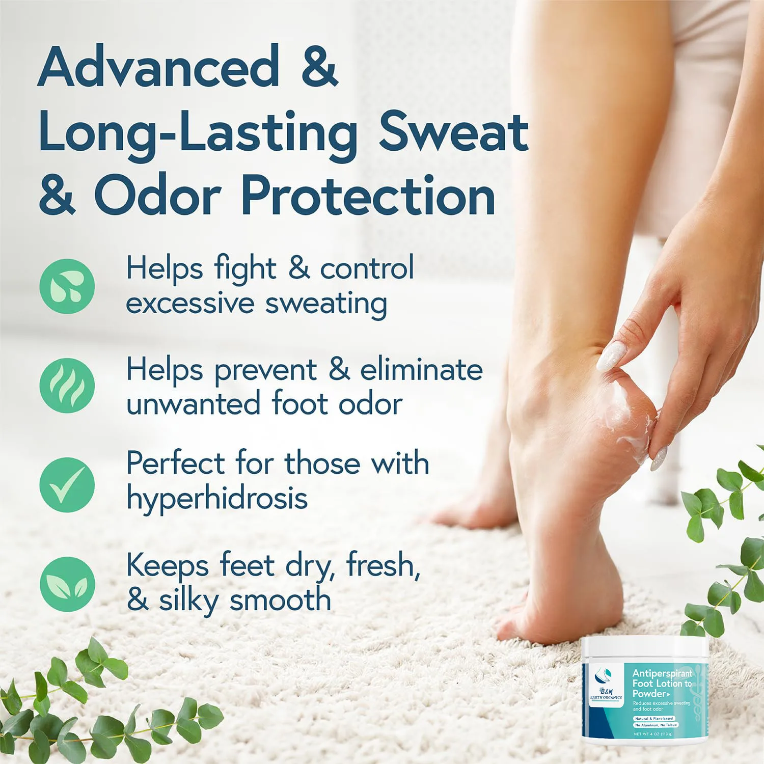 Foot Lotion to Powder Plant Based Foot Powder for Smelly Feet Odor Foot Lotion for Dry Feet