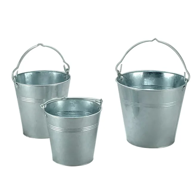 Wholesales Household Metal Galvanized Zinc Bucket Cleaning Water Pail Bucket