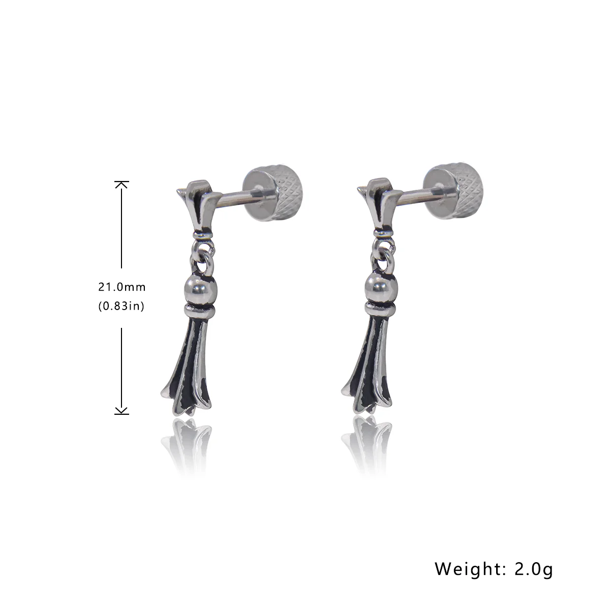 Adult Body Piercing Accessories 316L Surgical Steel Long Strip Shape Earrings Nose Lip Tongue Studs Ball Pattern Jewelry