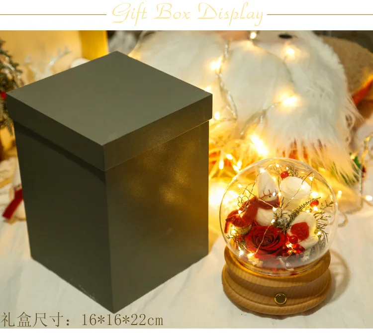 Custom made music box Preserved flower rose crystal ball music box music box christmas