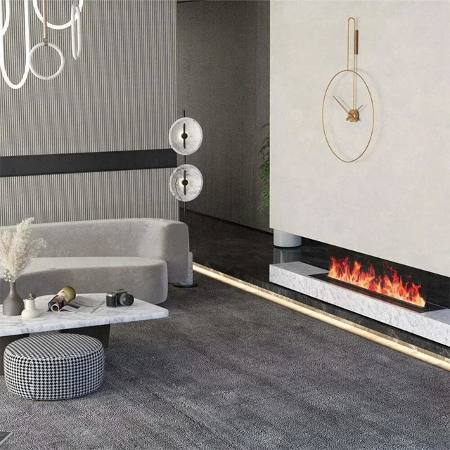 Electric LED Fireplace with Heater Water Vapor & Multi-Color Flame Effect TV Stand Installation