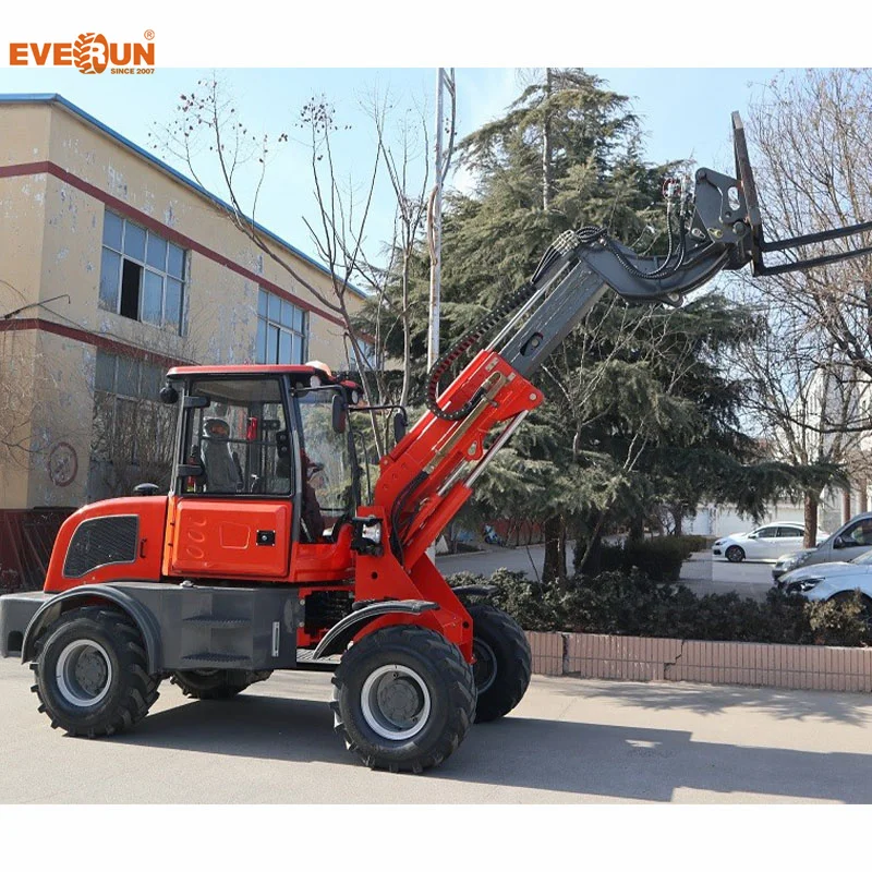 Everun CE Certified ER1500 1500kg farm hydraulic front end bucket compact Telescopic Wheel Loader