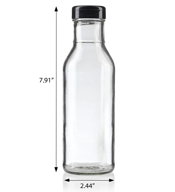 12 oz clear glass sauce bottle