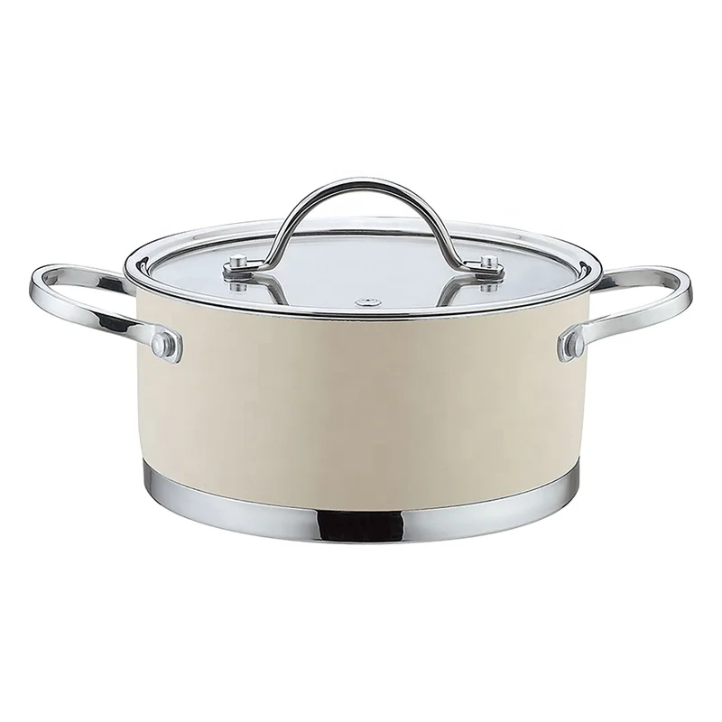 Customizable Kitchen Cooking Pots And Pans Induction Cookware Stainless Steel Cookware Set With Glass Lid