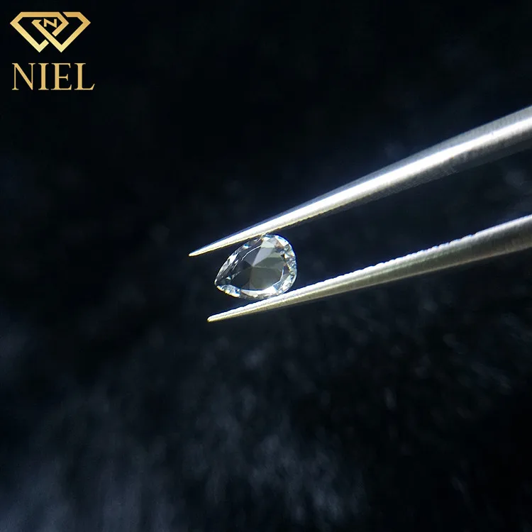 12# niel gems synthetic gem price artificial sapphire gemstone white corundum pear shaped loose gemstones