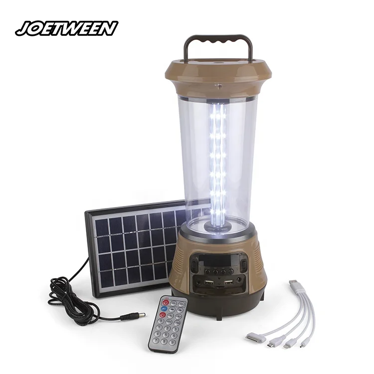 teyoza rechargeable emergency solar stand light camping lantern with media and radio