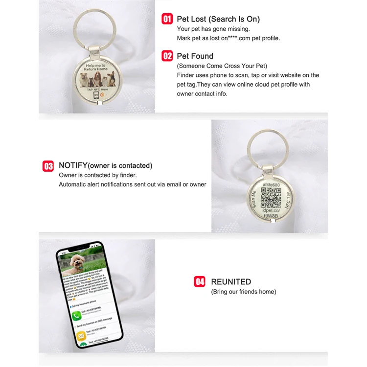  Customized Printing Tag213 Em Metal 213 Tracking Dog Air Smart 13.56Mhz Rfid Nfc Pet Epoxy Hang Tag