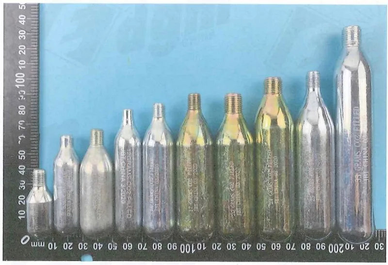 mini co2 cylinder 38g cylinders gas Refillable  Cartridges with Threaded for Capsule Life Vest Jacket