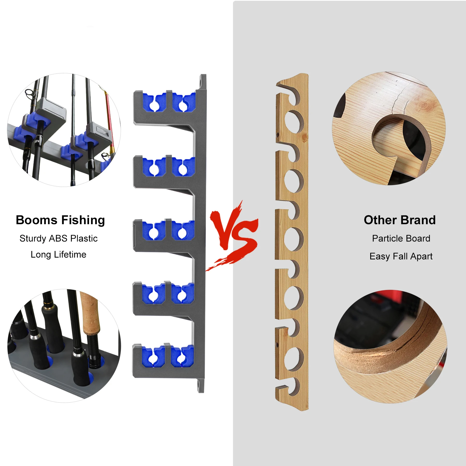 Wholesale Fishing Rod Holder Display Fishing Rod Wall Holder Sturdy ABS plastic Fishing Rod Rack