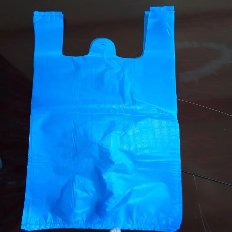different color clear customized size plastic garbage bag t shirt bag