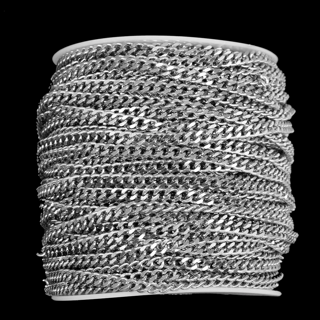 roll chain stainless steel jewelry Curb link chains for jewelry making DIY 4x2mm 50m/spool