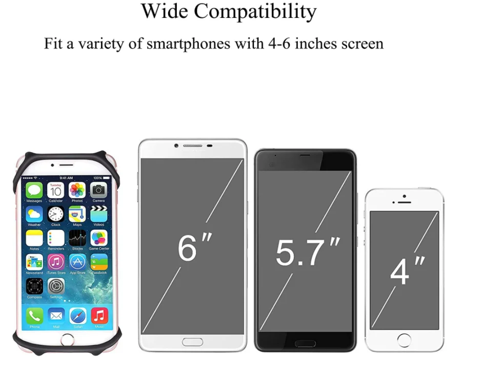 Universal 360 Rotation Universal 360 Rotation Bike Accessories Anti-Drop Smart Bike Phone Holder Silicone Strap For Riding Sport