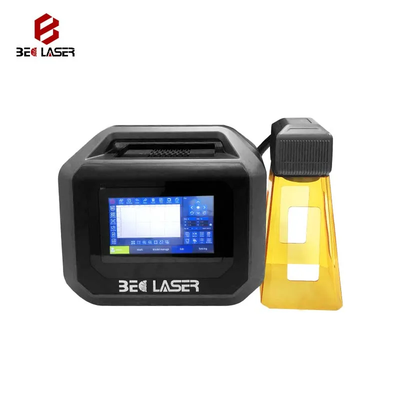 20W 30W small handheld mini battery type fiber laser marking machine for metal plastic raycus electric laser marking machine