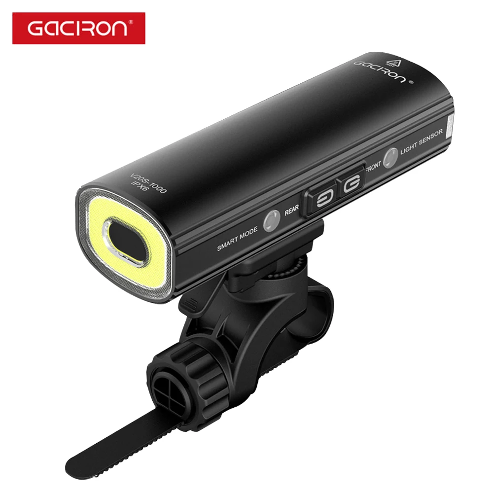 Gaciron USB перезаряжаемый фонарик V20S-1000 фонарь для велосипеда светодиодный передний набор задних фонарей Лучшие огни