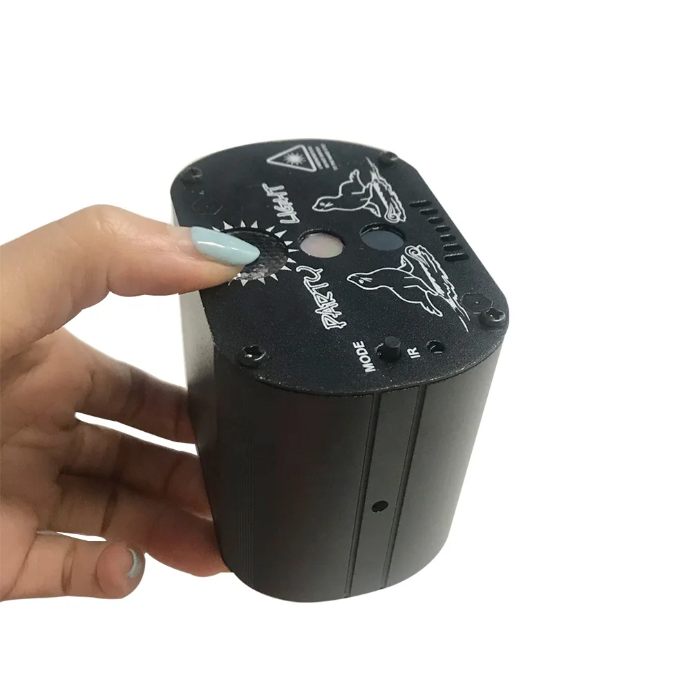 Professional DJ Stage 2 Holes 60 Patterns RGB LED Disco Light Laser Projector Lights Music Control Party Light For Wedding Bar