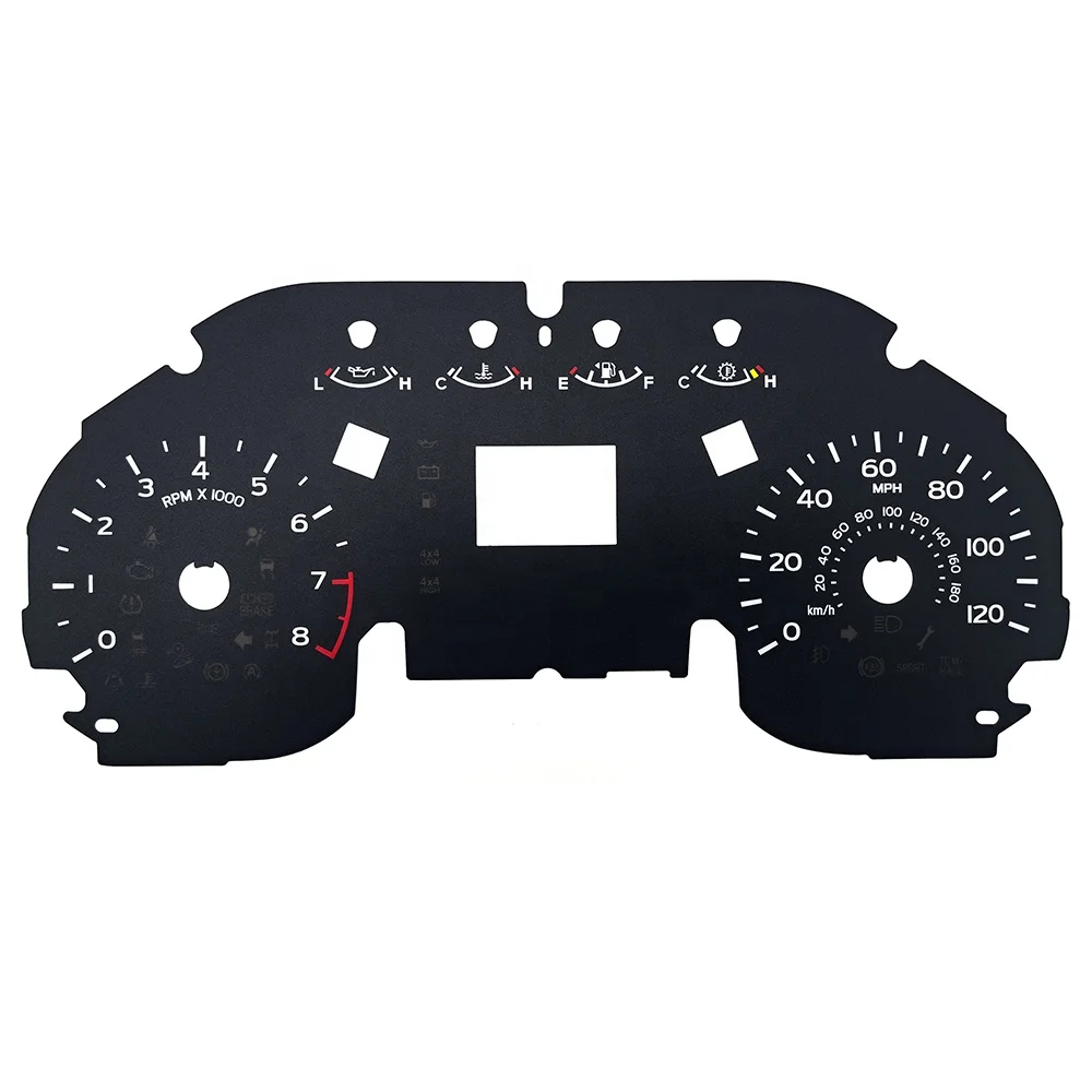 Professional Factory Custom silk screen prints 2d car dial digital dashboard instrument cluster faceplate speedometer gauges